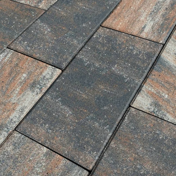ТРОТУАРНАЯ ПЛИТКА ПРЯМОУГОЛЬНИК 4П6Ф 400*200*60 КОЛОРМИКС №29 "Вулкан"